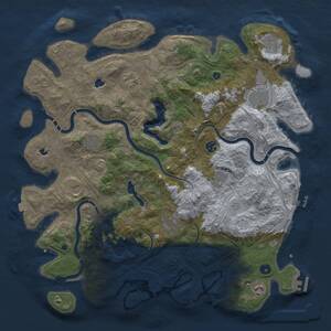 Thumbnail Rust Map: Procedural Map, Size: 4500, Seed: 196591, 16 Monuments