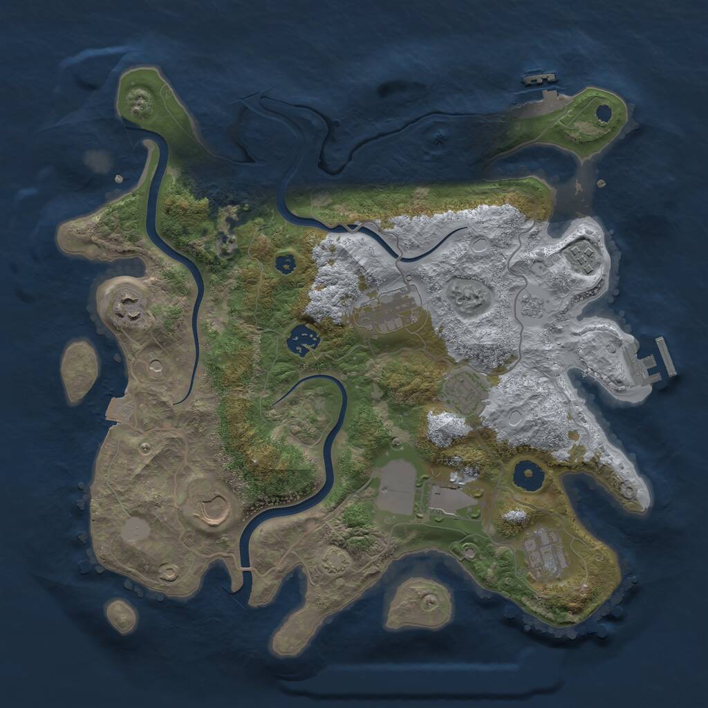 Rust Map: Procedural Map, Size: 3500, Seed: 149517732, 14 Monuments