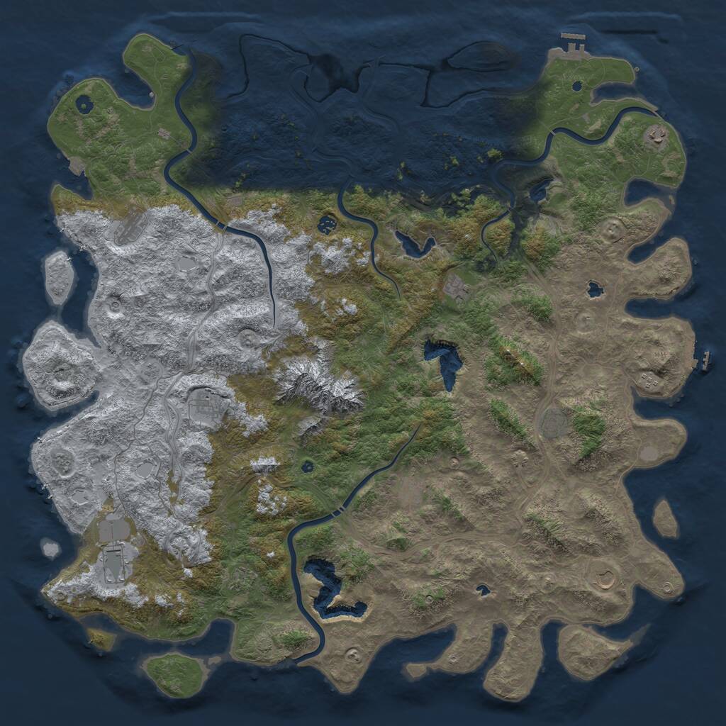 Rust Map: Procedural Map, Size: 6000, Seed: 359359, 17 Monuments