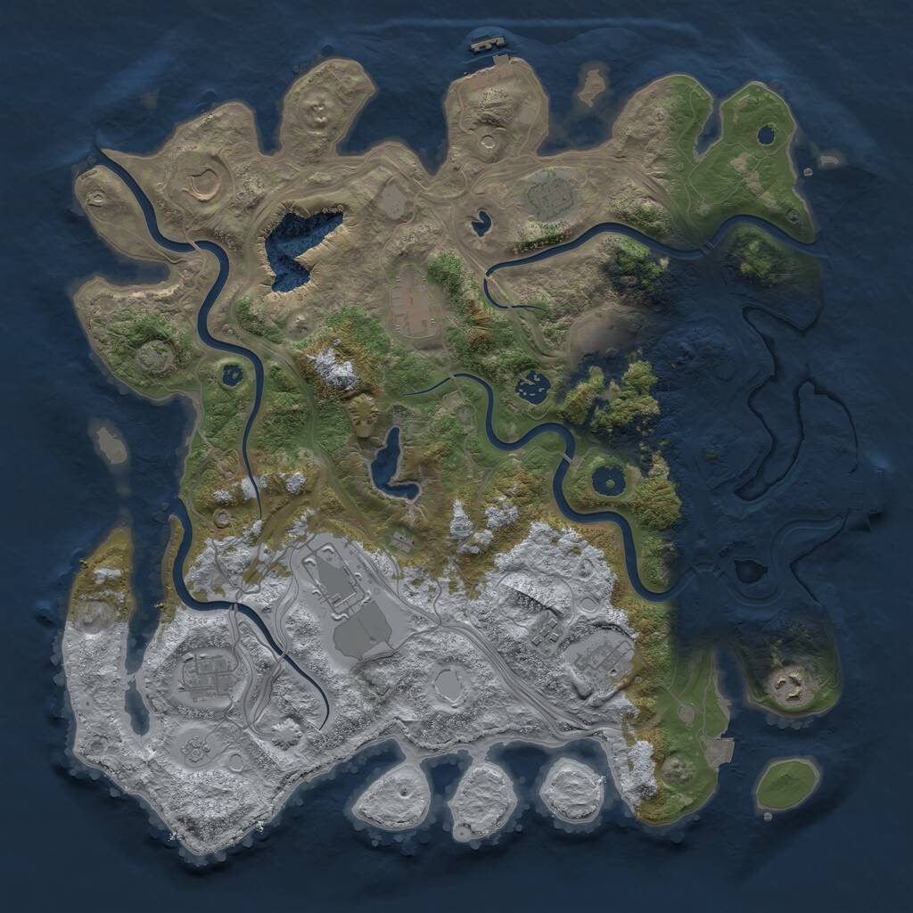Rust Map: Procedural Map, Size: 4250, Seed: 1944711280, 16 Monuments