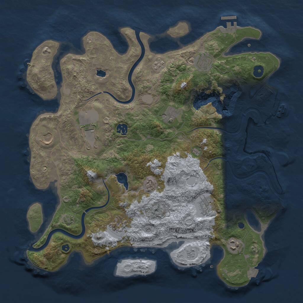 Rust Map: Procedural Map, Size: 4000, Seed: 143958684, 15 Monuments