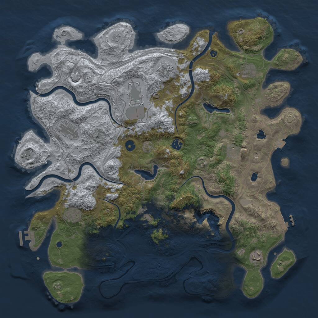Rust Map: Procedural Map, Size: 4500, Seed: 114476978, 16 Monuments