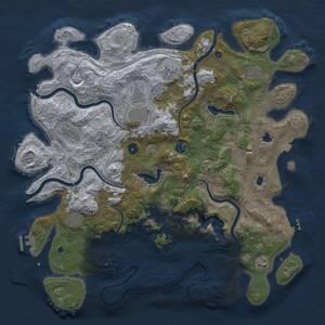 Thumbnail Rust Map: Procedural Map, Size: 4500, Seed: 114476978, 16 Monuments
