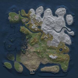 Thumbnail Rust Map: Procedural Map, Size: 3750, Seed: 662154950, 13 Monuments