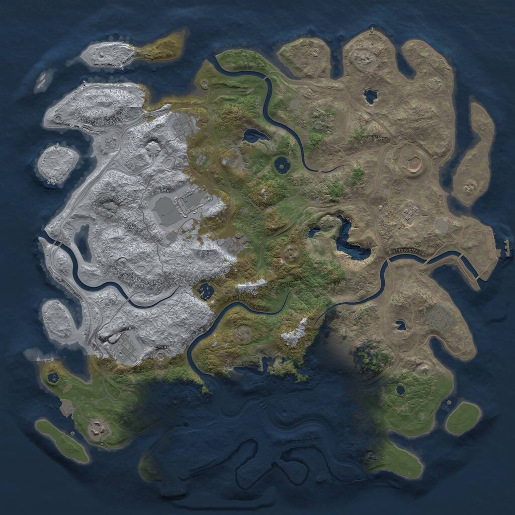 Rust Map: Procedural Map, Size: 4800, Seed: 1553227628, 17 Monuments