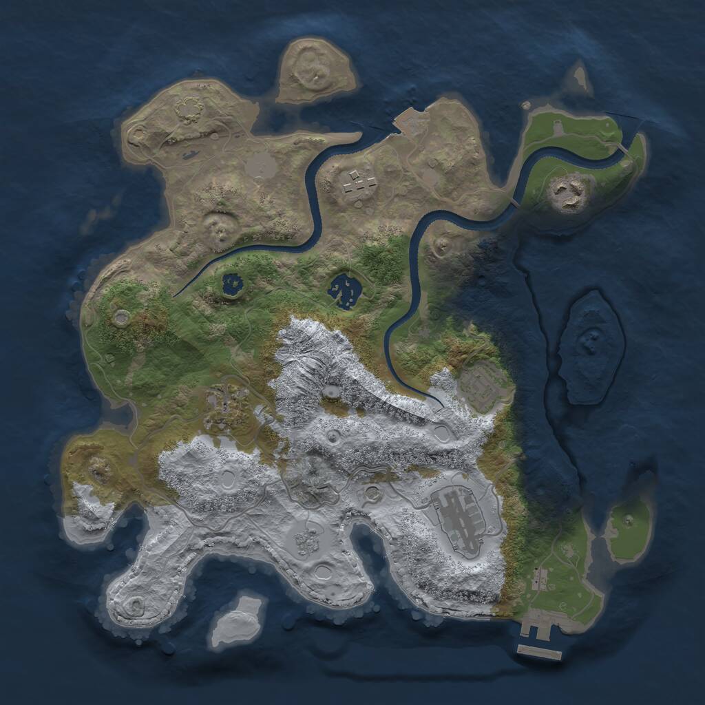 Rust Map: Procedural Map, Size: 3200, Seed: 620309575, 11 Monuments