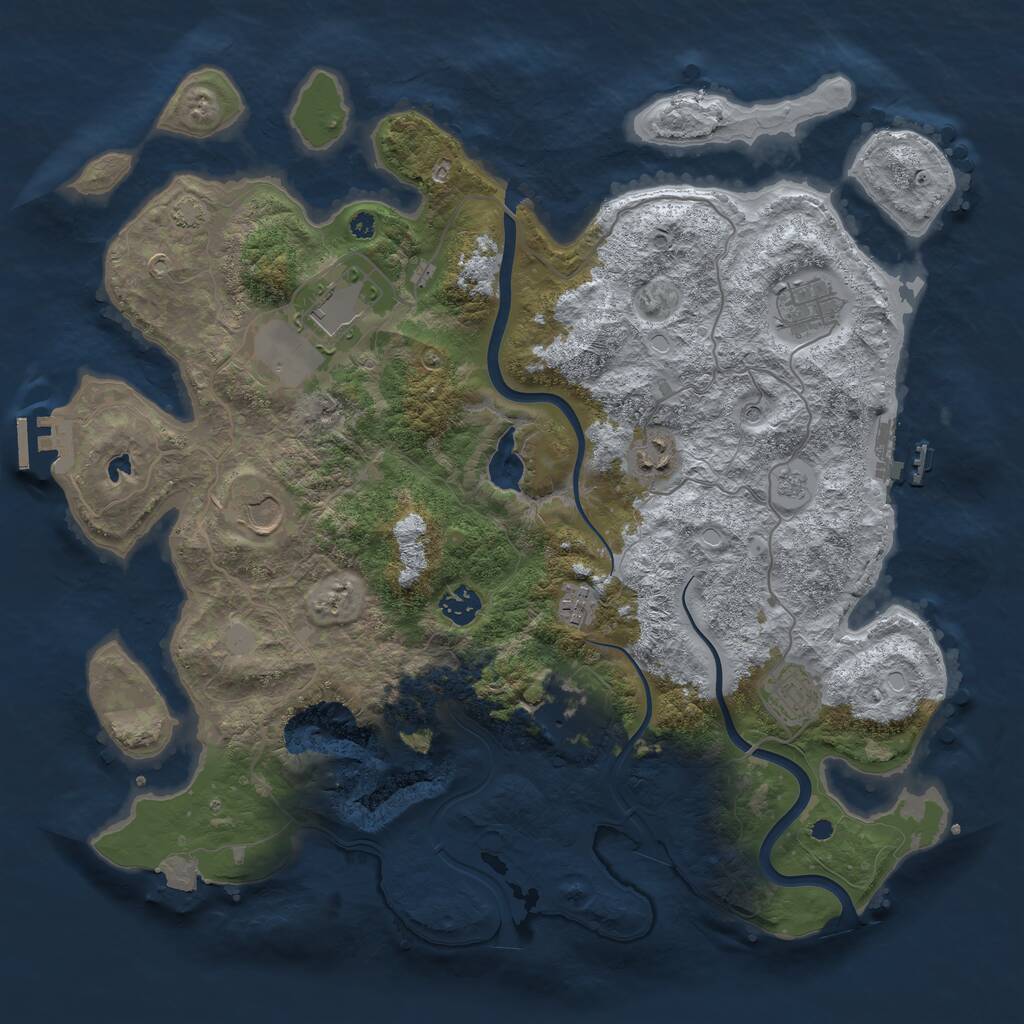Rust Map: Procedural Map, Size: 4000, Seed: 386292363, 14 Monuments