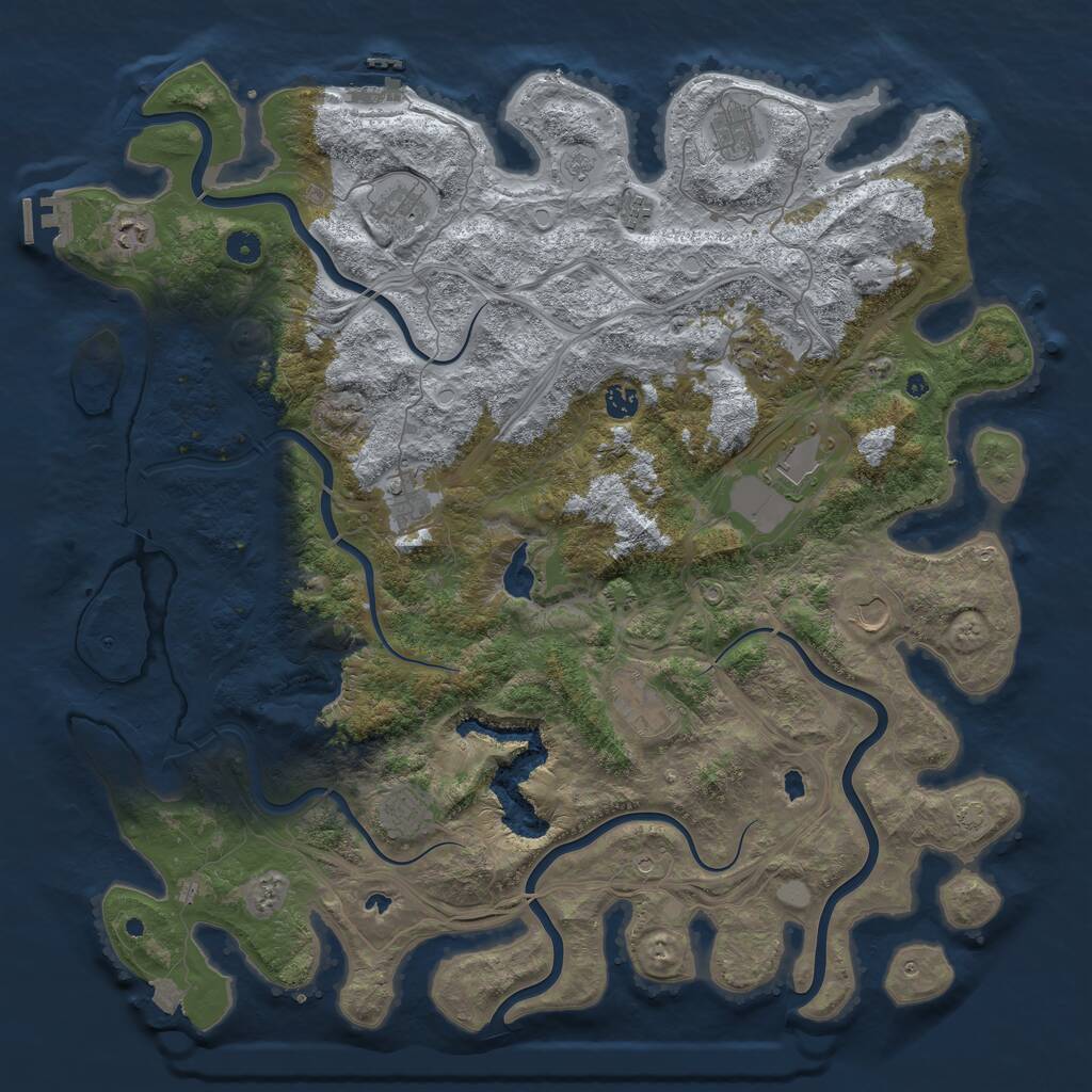 Rust Map: Procedural Map, Size: 4800, Seed: 2027394848, 17 Monuments