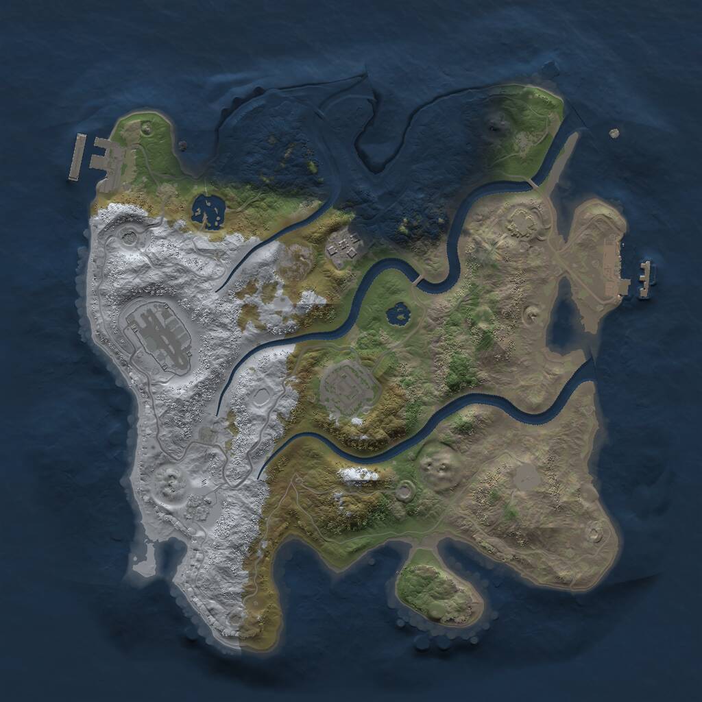 Rust Map: Procedural Map, Size: 3000, Seed: 944722674, 10 Monuments