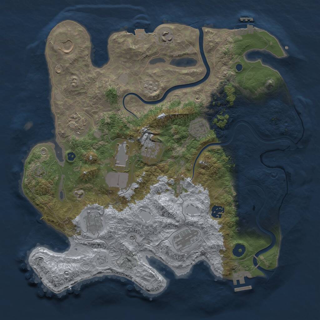 Rust Map: Procedural Map, Size: 3750, Seed: 4856, 16 Monuments