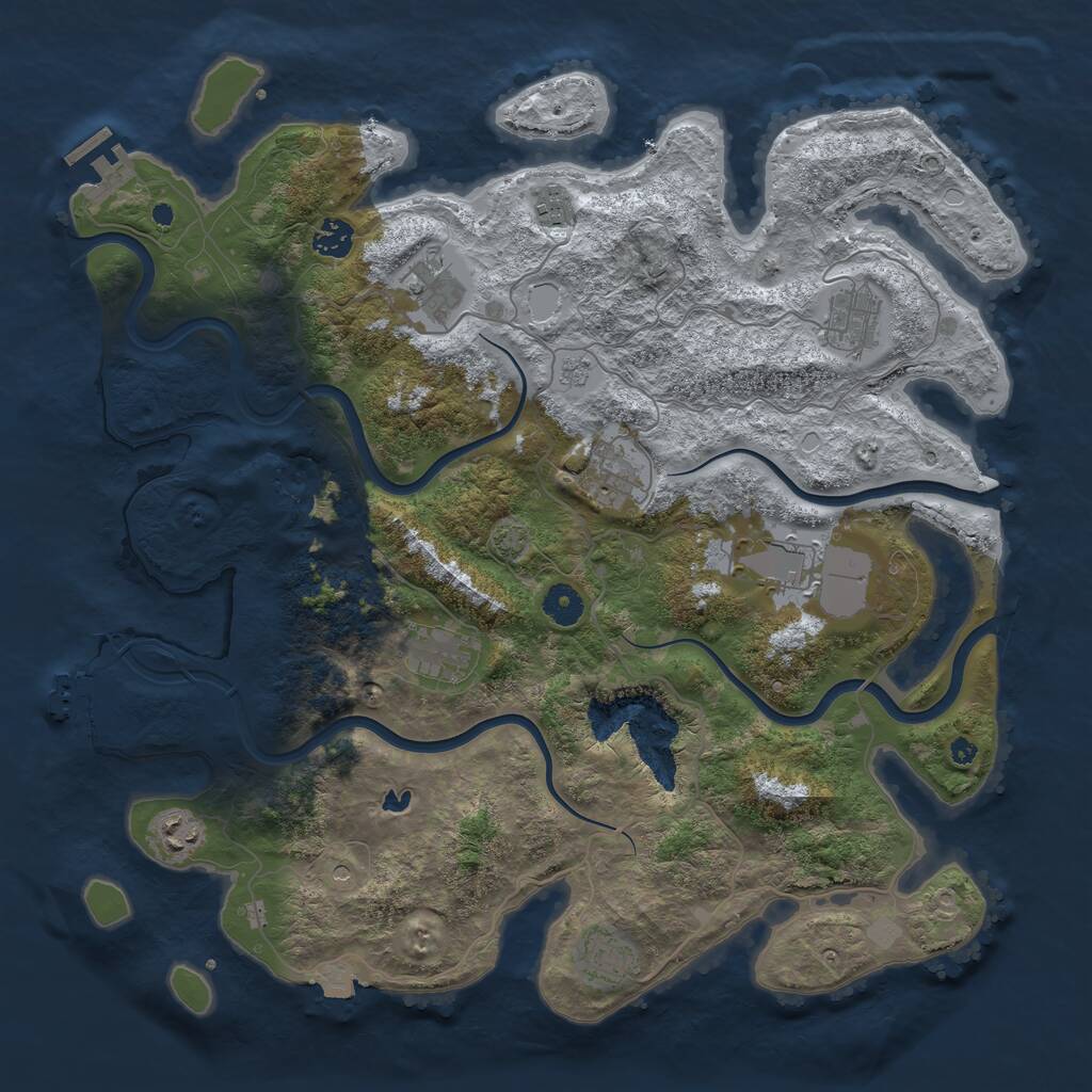 Rust Map: Procedural Map, Size: 4096, Seed: 1817465095, 15 Monuments