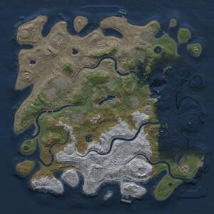 Thumbnail Rust Map: Procedural Map, Size: 4500, Seed: 498109982, 16 Monuments