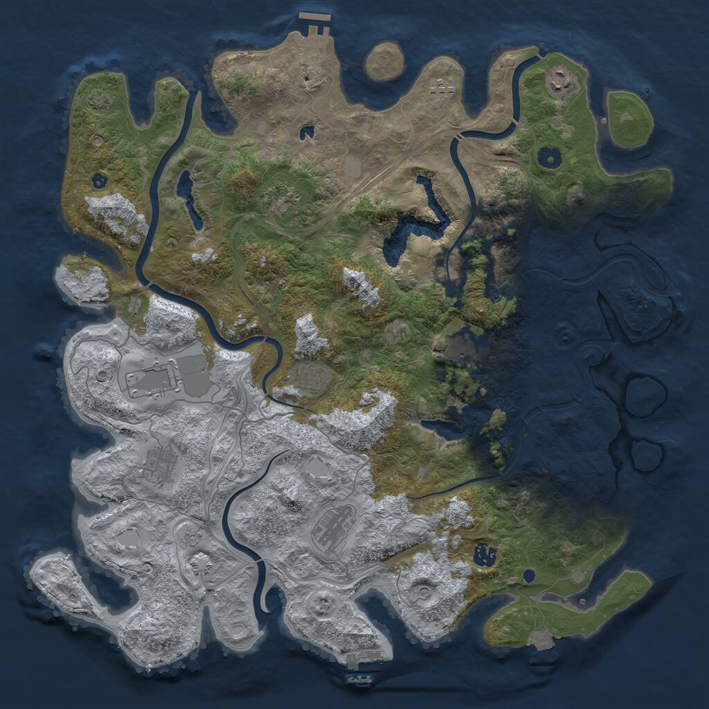 Rust Map: Procedural Map, Size: 4500, Seed: 735528191, 15 Monuments