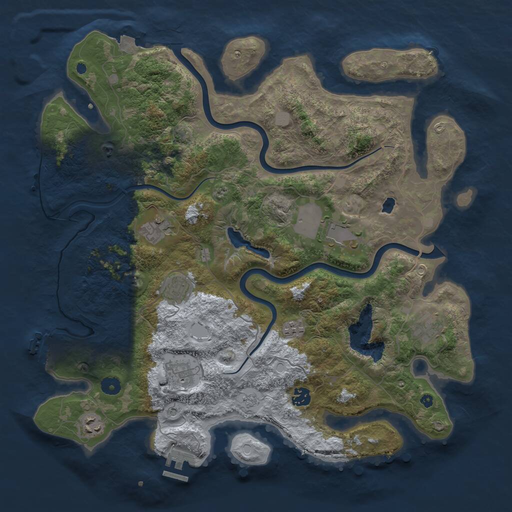 Rust Map: Procedural Map, Size: 4000, Seed: 867256773, 14 Monuments