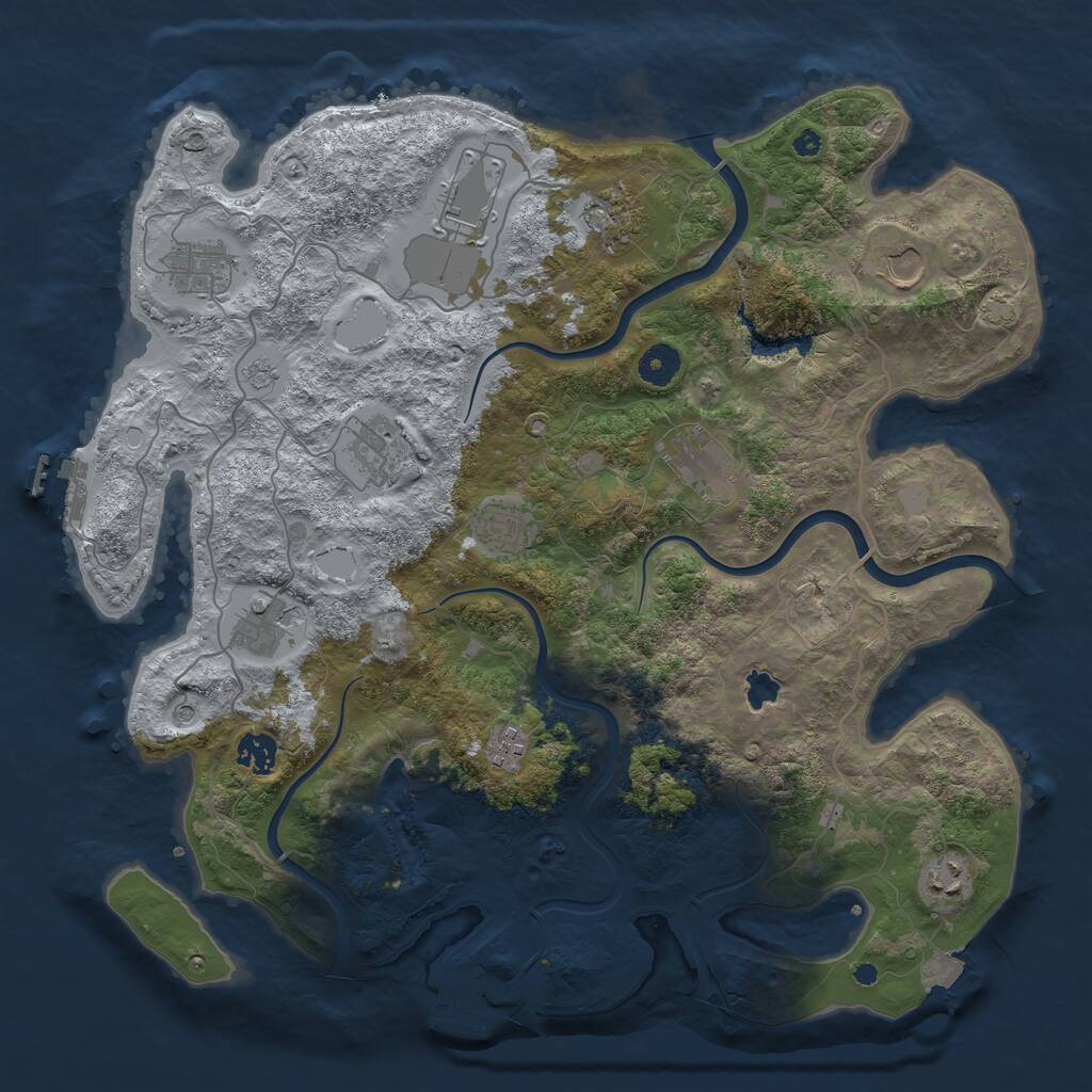 Rust Map: Procedural Map, Size: 4000, Seed: 238758191, 17 Monuments