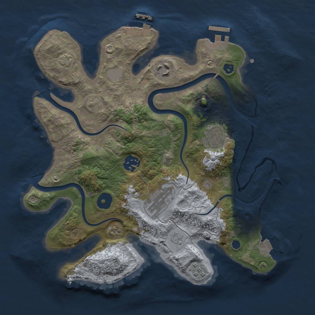 Rust Map: Procedural Map, Size: 3000, Seed: 929572551, 10 Monuments