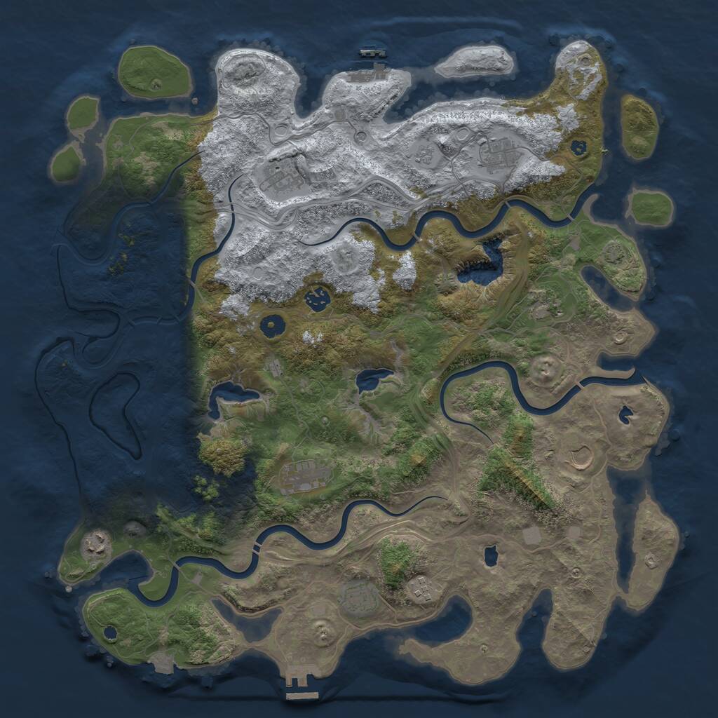 Rust Map: Procedural Map, Size: 4500, Seed: 41022341, 15 Monuments
