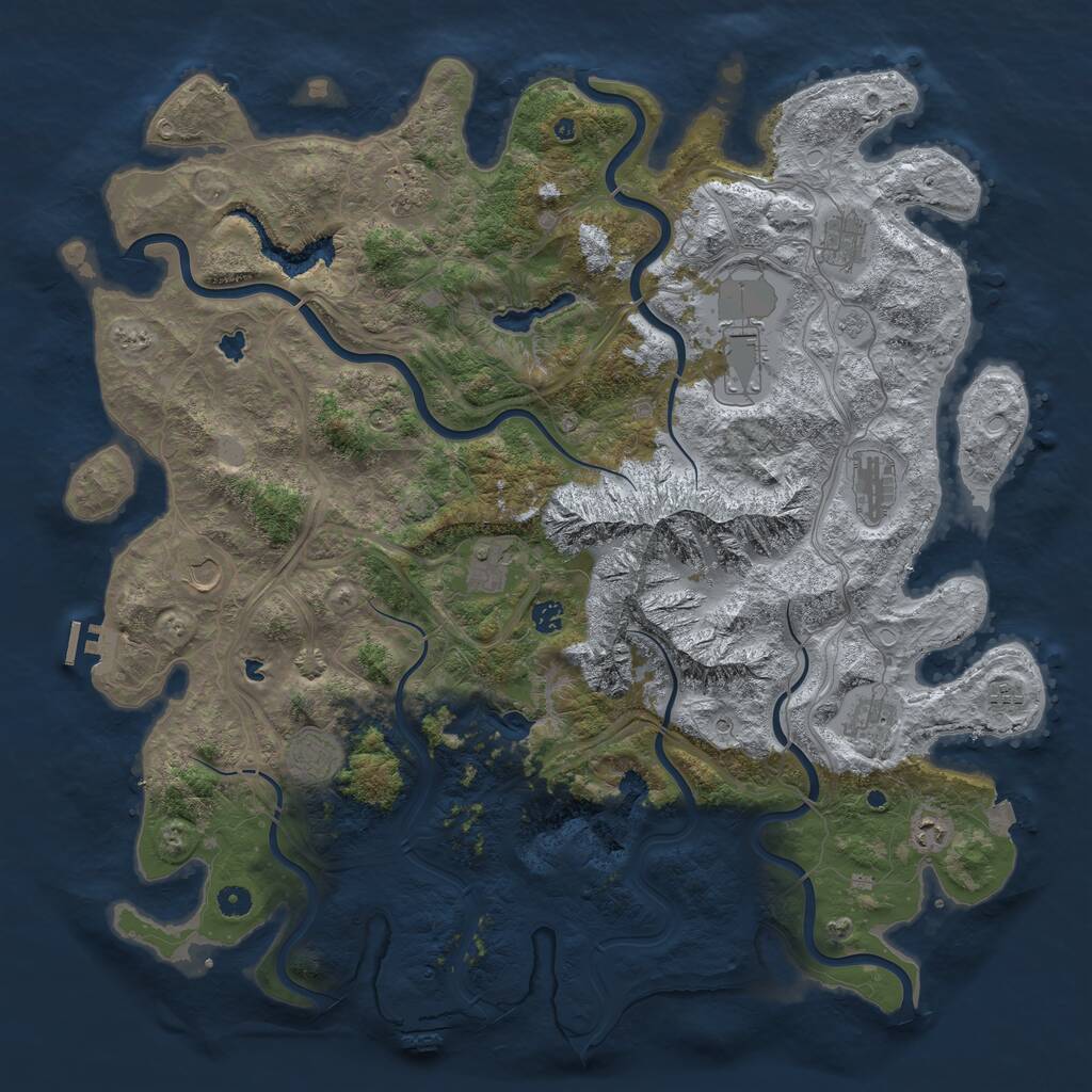Rust Map: Procedural Map, Size: 5000, Seed: 26606193, 17 Monuments