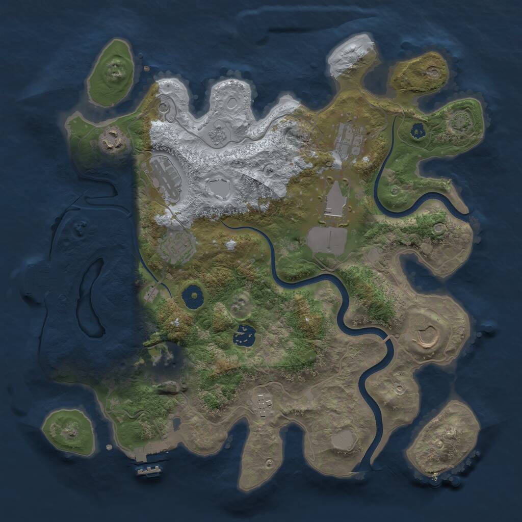 Rust Map: Procedural Map, Size: 3500, Seed: 83159277, 15 Monuments