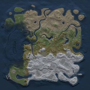 Thumbnail Rust Map: Procedural Map, Size: 4500, Seed: 148311387, 17 Monuments