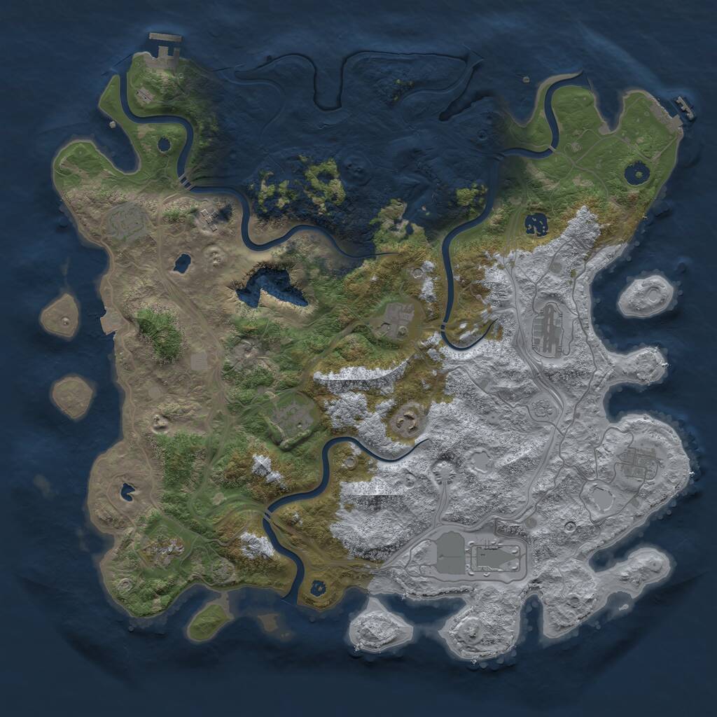 Rust Map: Procedural Map, Size: 4500, Seed: 34456149, 16 Monuments