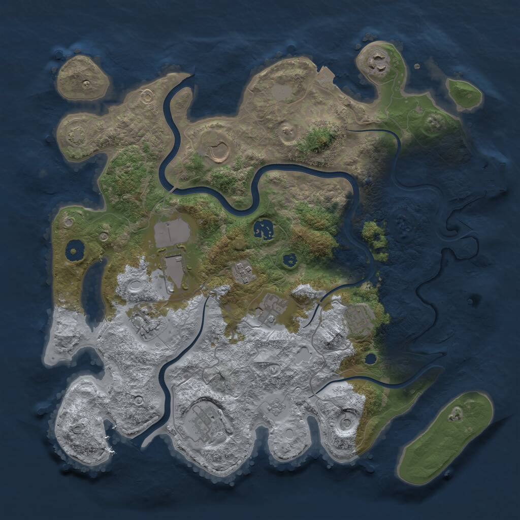 Rust Map: Procedural Map, Size: 3750, Seed: 1872125858, 14 Monuments