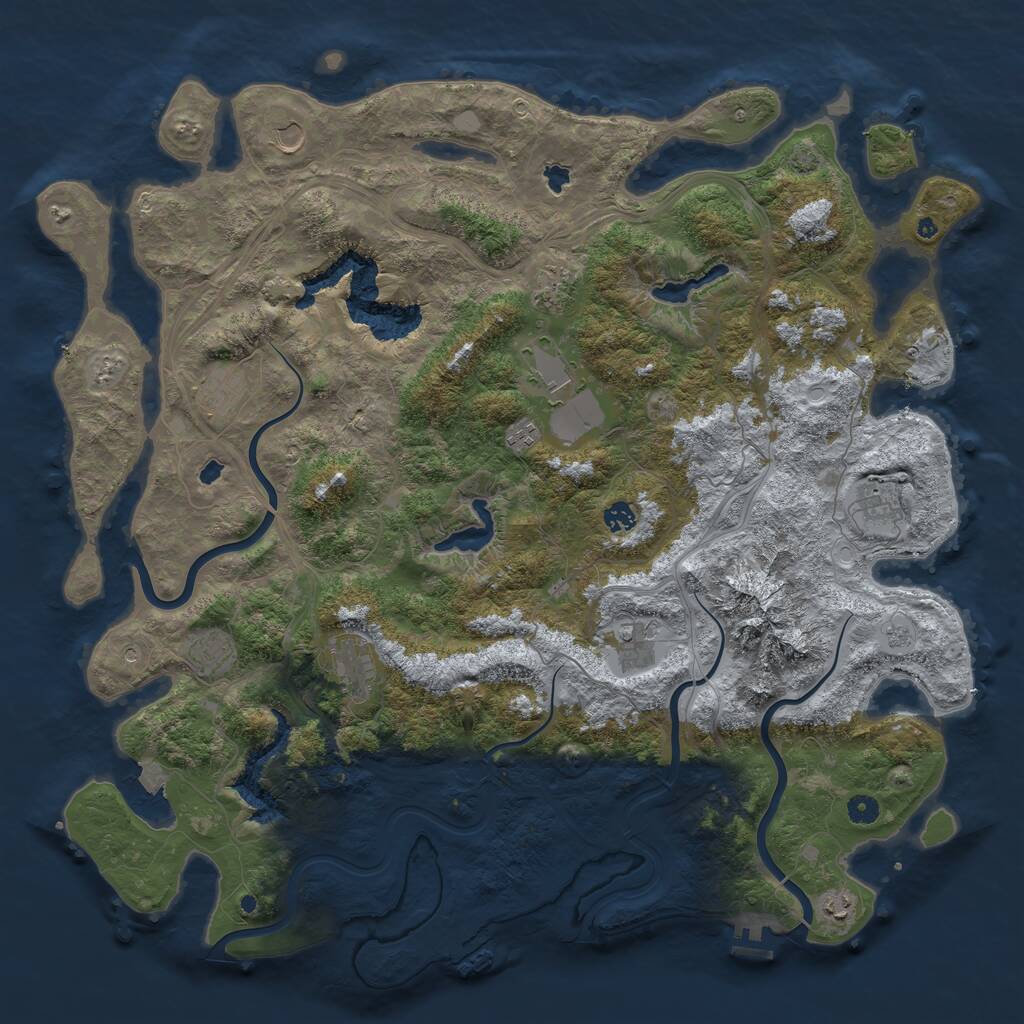 Rust Map: Procedural Map, Size: 5000, Seed: 1433462327, 17 Monuments