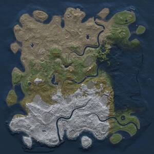 Thumbnail Rust Map: Procedural Map, Size: 4800, Seed: 605133816, 17 Monuments