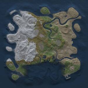 Thumbnail Rust Map: Procedural Map, Size: 3750, Seed: 919684292, 16 Monuments