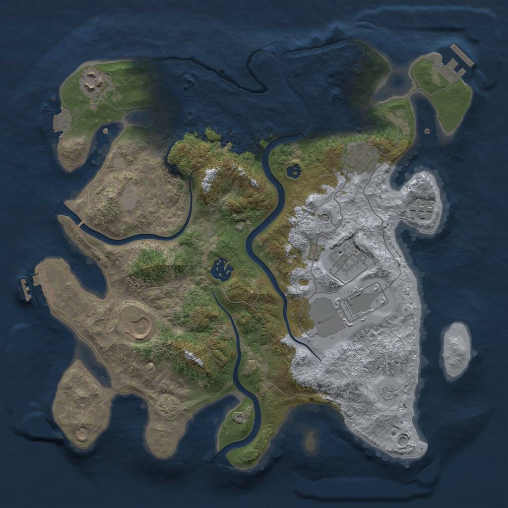 Rust Map: Procedural Map, Size: 3500, Seed: 84968774, 13 Monuments