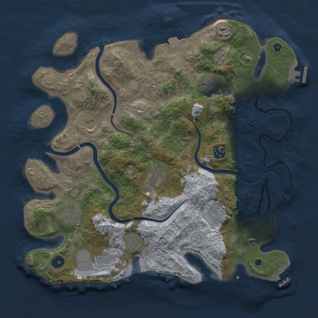 Rust Map: Procedural Map, Size: 3900, Seed: 226254153, 16 Monuments