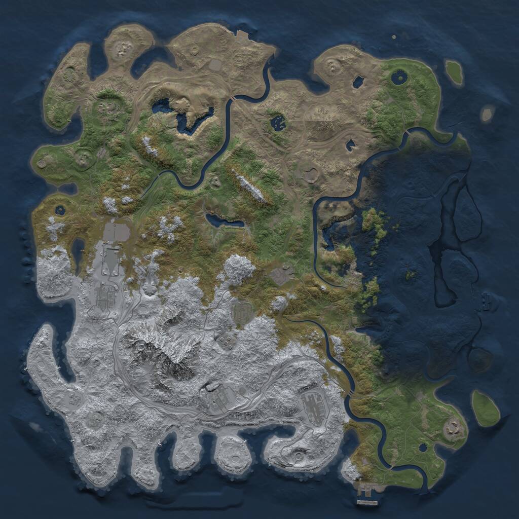 Rust Map: Procedural Map, Size: 5100, Seed: 3, 17 Monuments