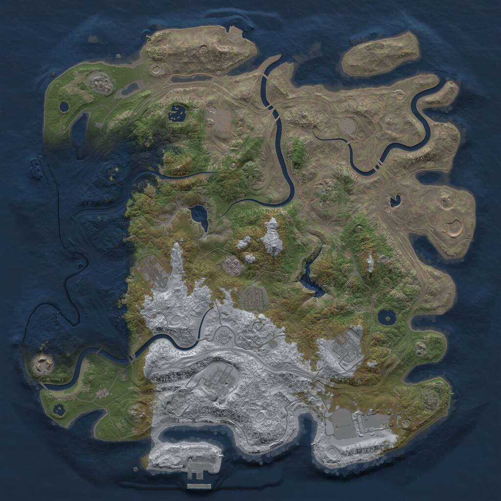 Rust Map: Procedural Map, Size: 4250, Seed: 2145611532, 17 Monuments