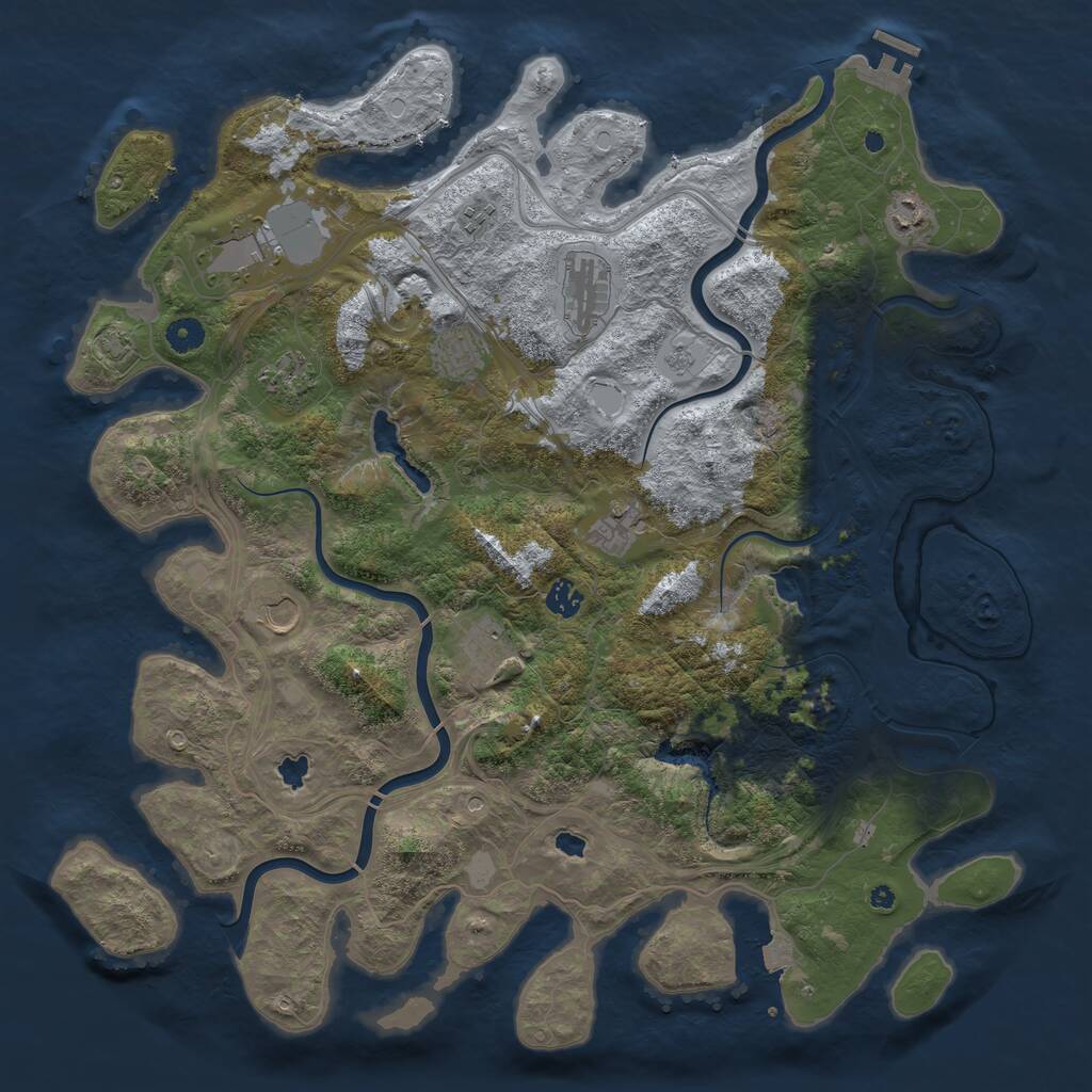 Rust Map: Procedural Map, Size: 4500, Seed: 1989307031, 15 Monuments