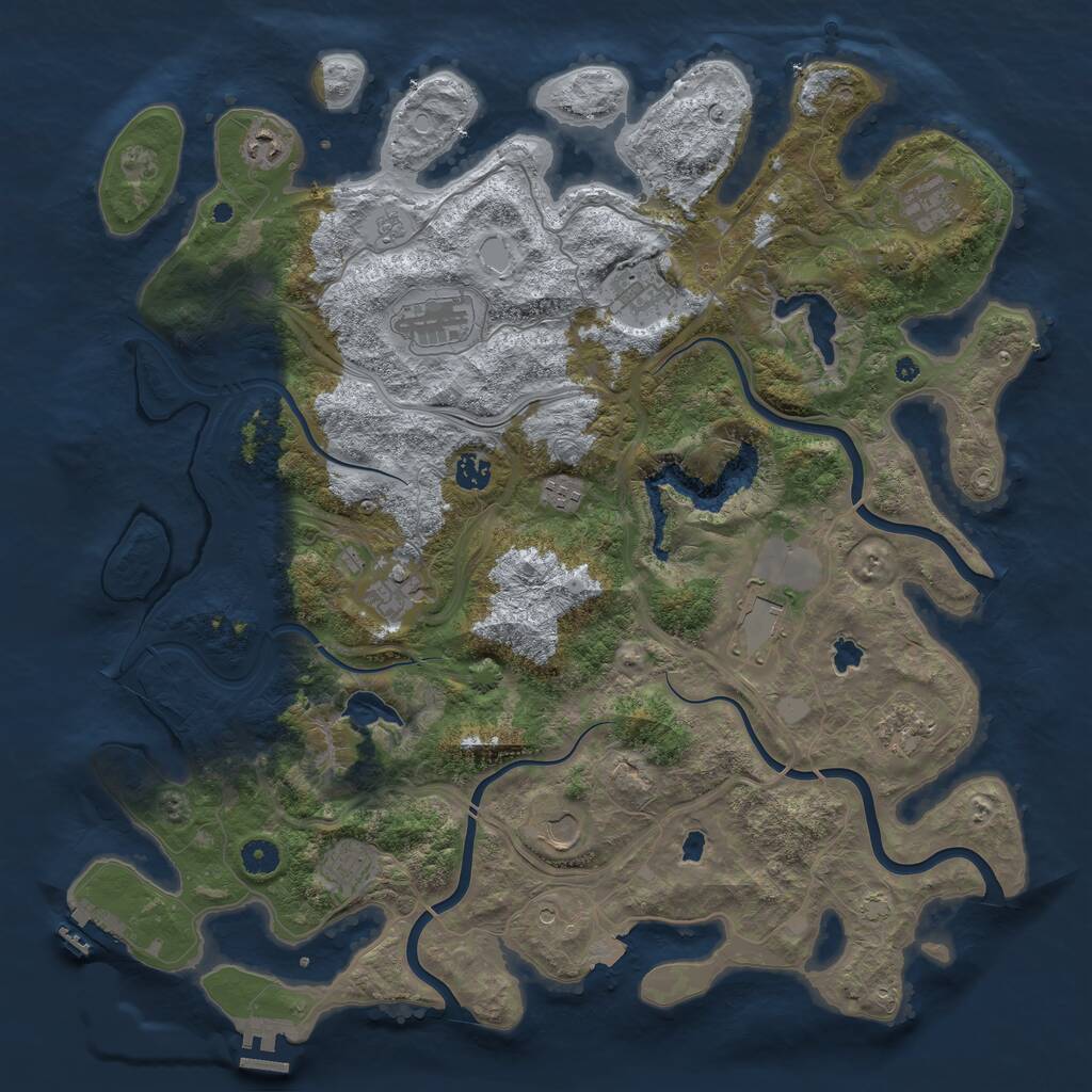 Rust Map: Procedural Map, Size: 4500, Seed: 35172666, 17 Monuments
