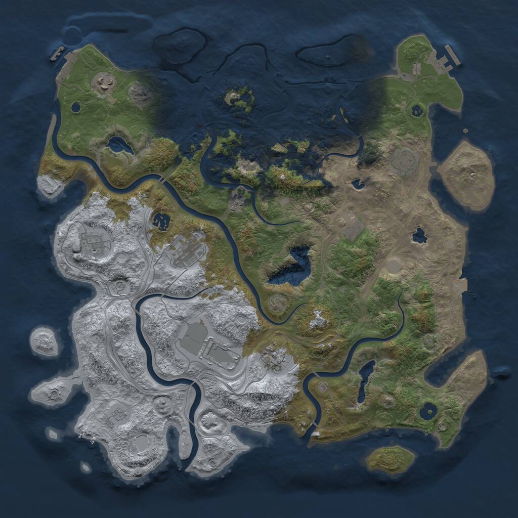 Rust Map: Procedural Map, Size: 4500, Seed: 1421375972, 15 Monuments