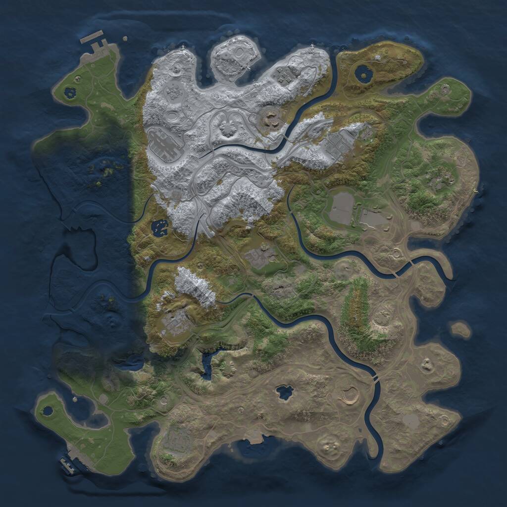 Rust Map: Procedural Map, Size: 4250, Seed: 2096963851, 17 Monuments