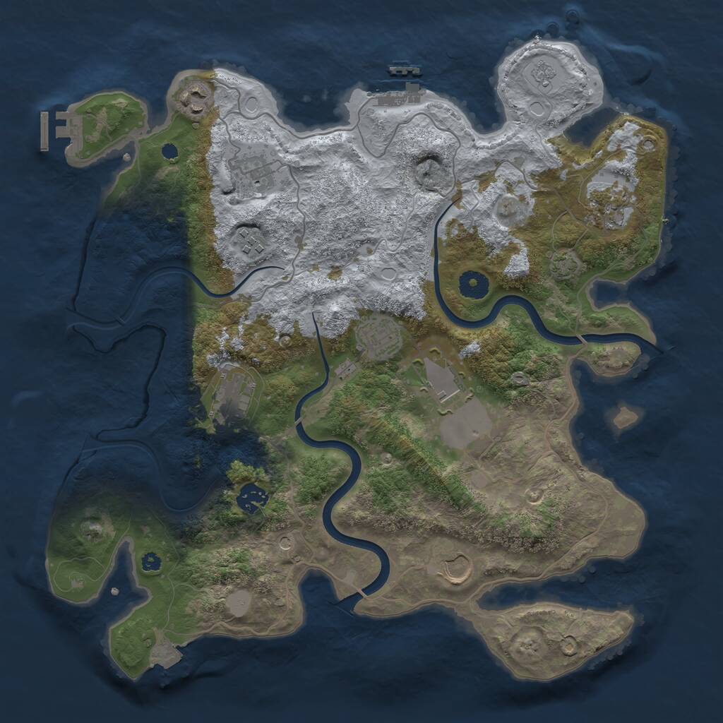 Rust Map: Procedural Map, Size: 3700, Seed: 187569465, 15 Monuments