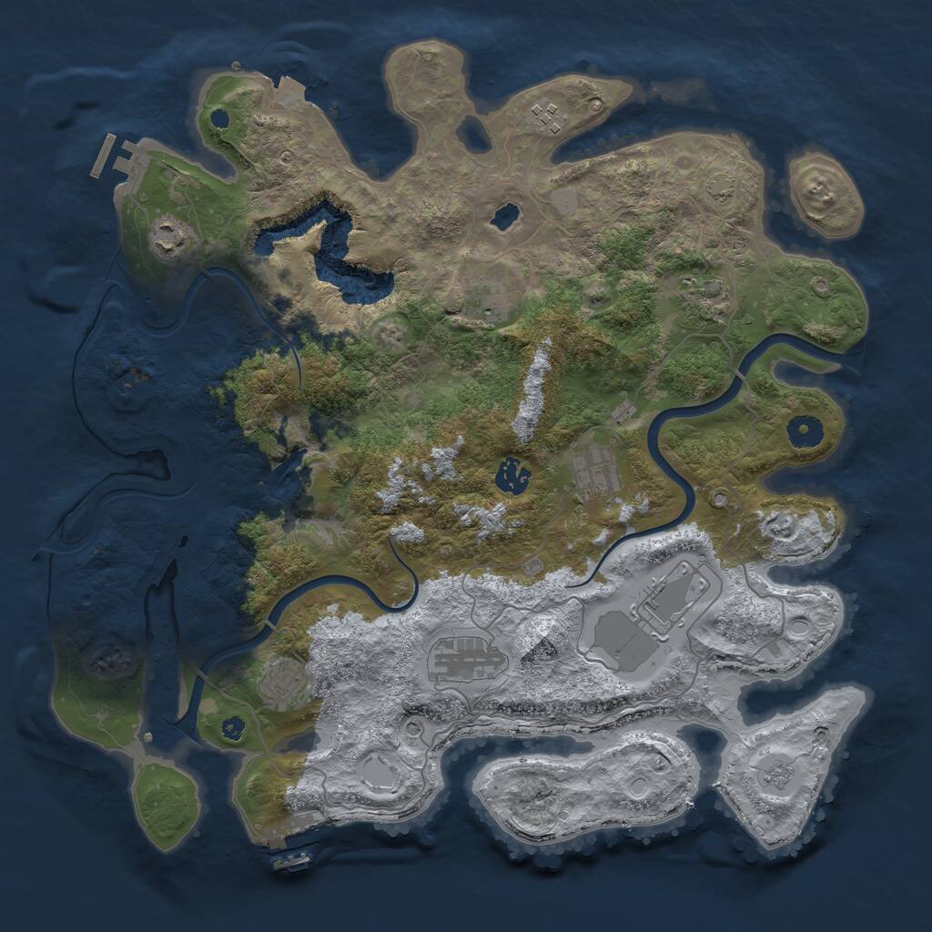Rust Map: Procedural Map, Size: 4000, Seed: 420695, 15 Monuments