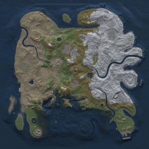 Thumbnail Rust Map: Procedural Map, Size: 4050, Seed: 1284521779, 17 Monuments