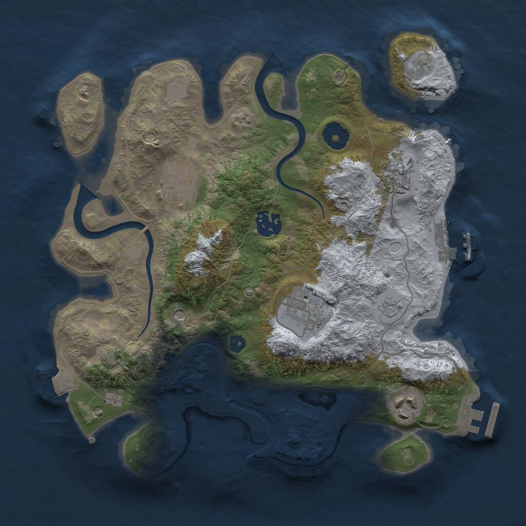 Rust Map: Procedural Map, Size: 3000, Seed: 449999, 11 Monuments