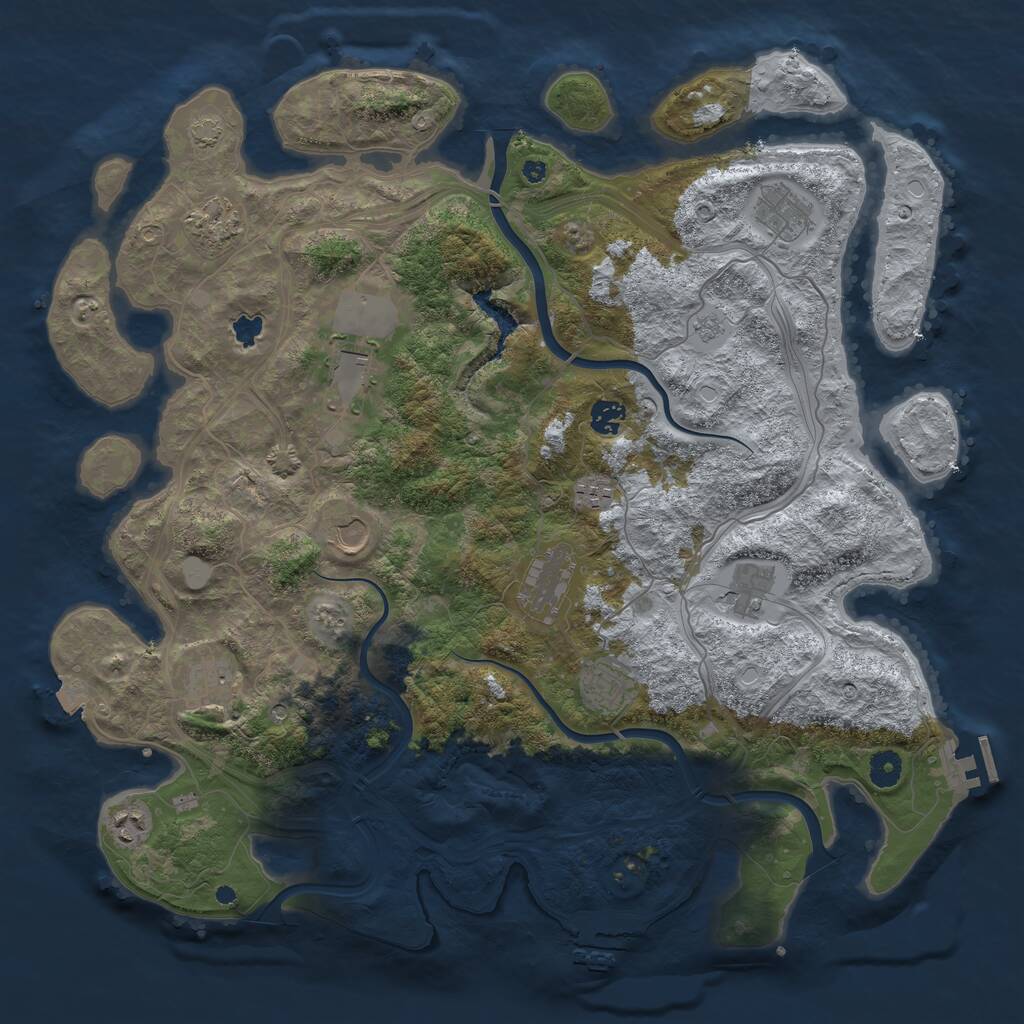 Rust Map: Procedural Map, Size: 4350, Seed: 1583952840, 17 Monuments