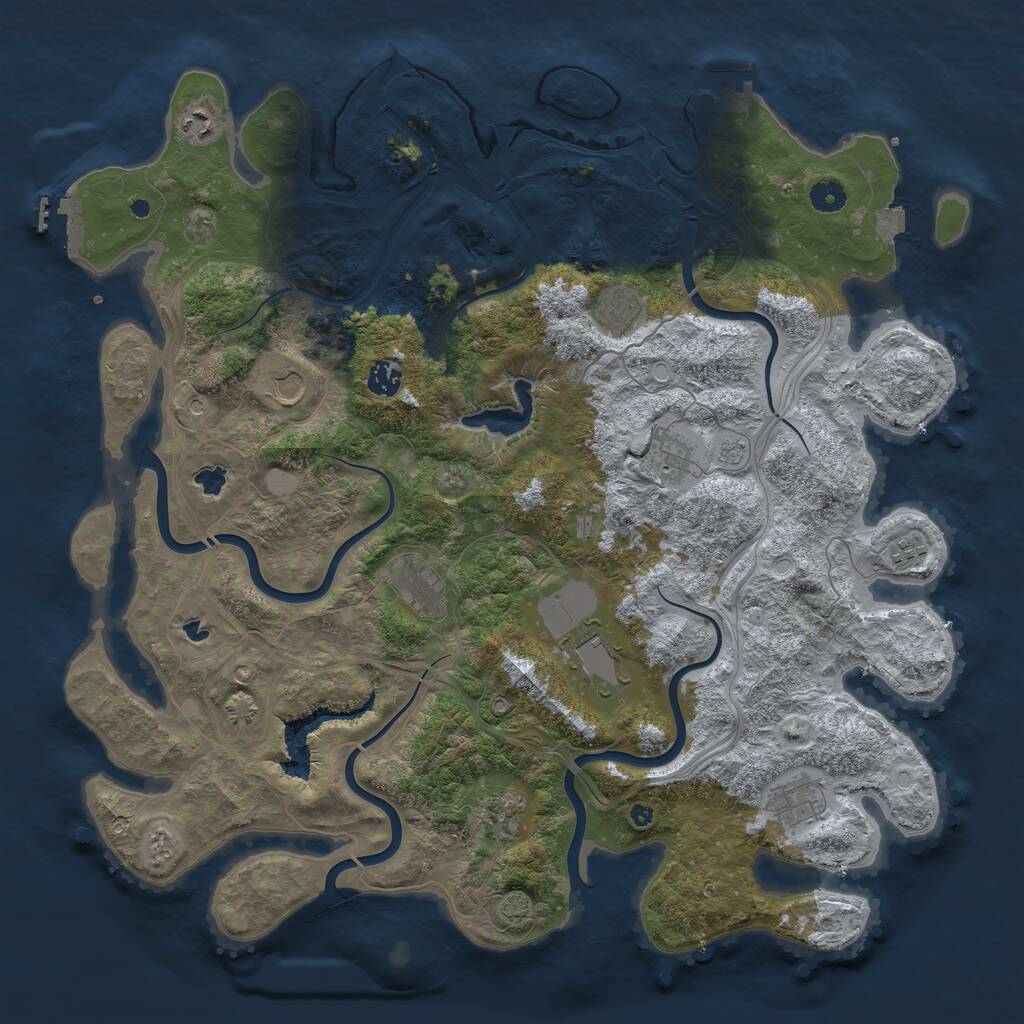 Rust Map: Procedural Map, Size: 4500, Seed: 1982113194, 16 Monuments