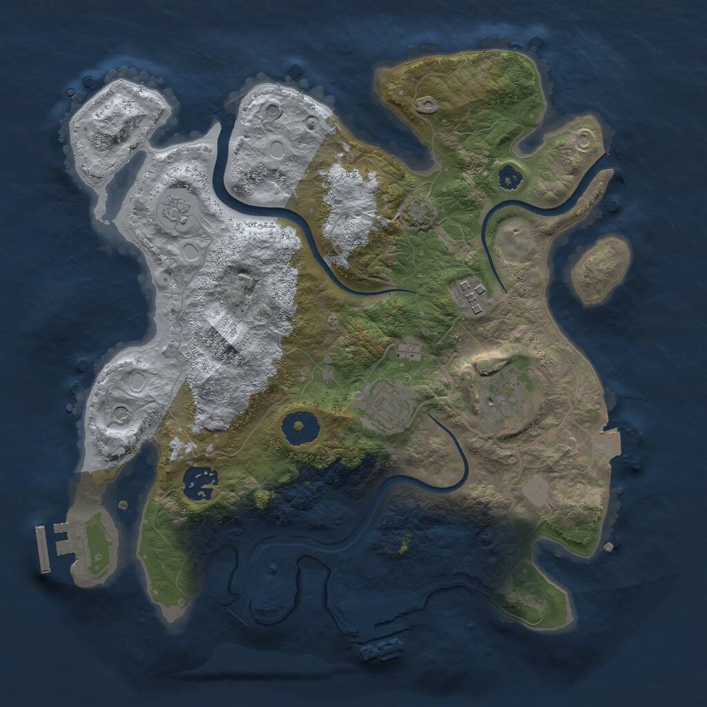 Rust Map: Procedural Map, Size: 3000, Seed: 50153806, 10 Monuments