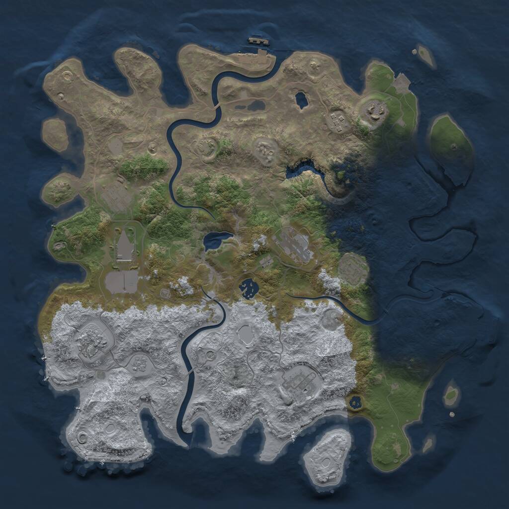 Rust Map: Procedural Map, Size: 4000, Seed: 1805707655, 15 Monuments