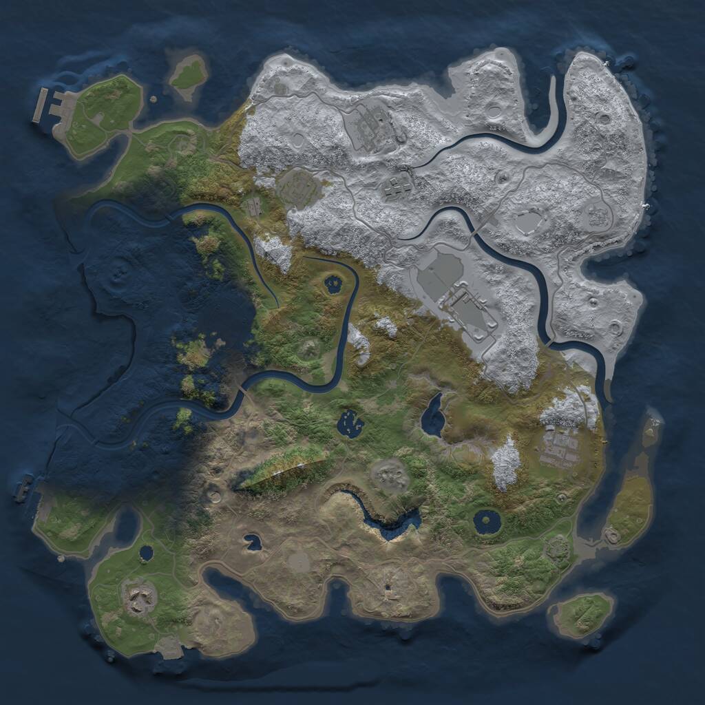 Rust Map: Procedural Map, Size: 4000, Seed: 2469940, 14 Monuments
