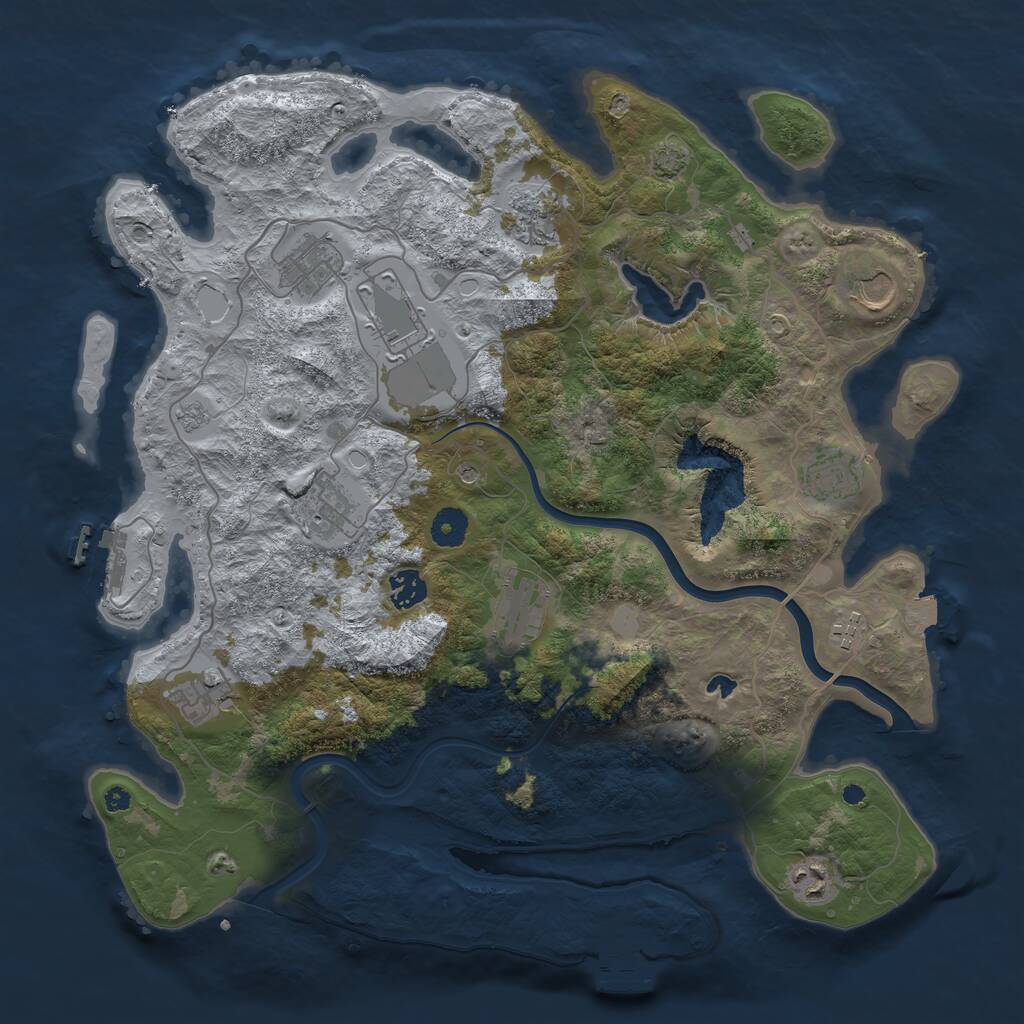 Rust Map: Procedural Map, Size: 4000, Seed: 341099172, 17 Monuments