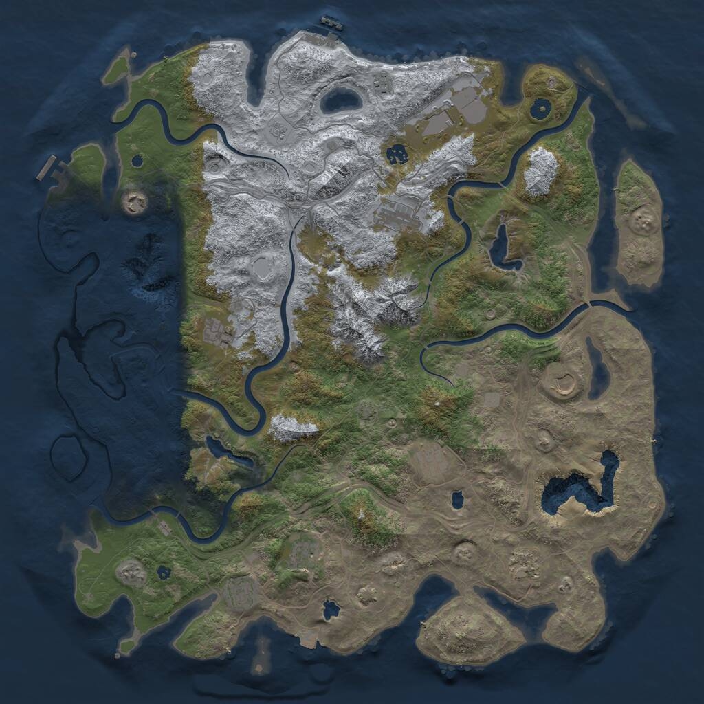 Rust Map: Procedural Map, Size: 5000, Seed: 1130623795, 17 Monuments