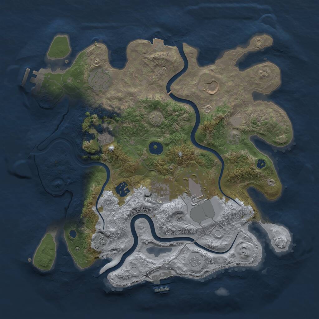 Rust Map: Procedural Map, Size: 3500, Seed: 1919214486, 13 Monuments