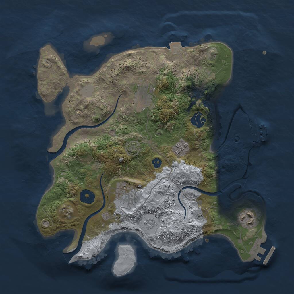 Rust Map: Procedural Map, Size: 3000, Seed: 158966034, 11 Monuments